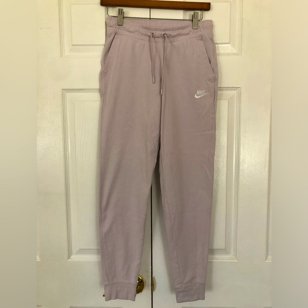 Nike Sweatpants Club Fleece Mid-Rise Joggers Platinum Violet 100% Cotton Size S